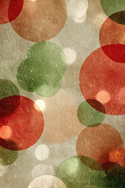 Circles in Soft Christmas Shades with Vintage Texture by Eva Lee