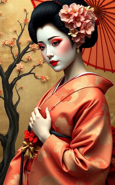 Porträt Japanische Geisha von Egon Zitter