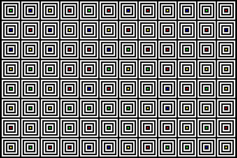 Nested | Center | 12x08 | N=04 | Random #01 | RGBY by Gerhard Haberern