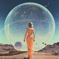 Vintage Space Collage Orb Kunst