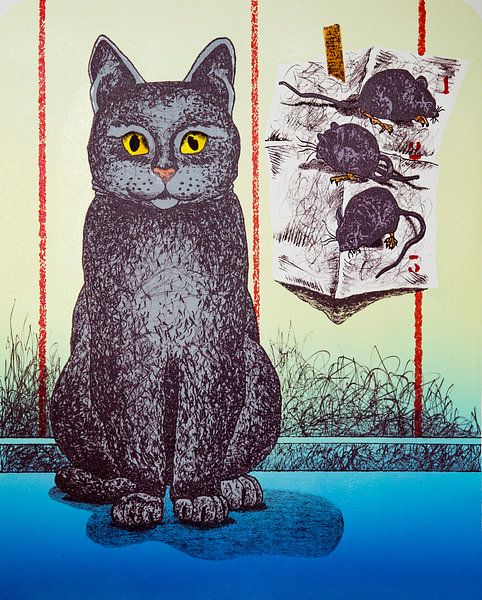 Katze mit Mäusen Erklärung von Helmut Böhm
