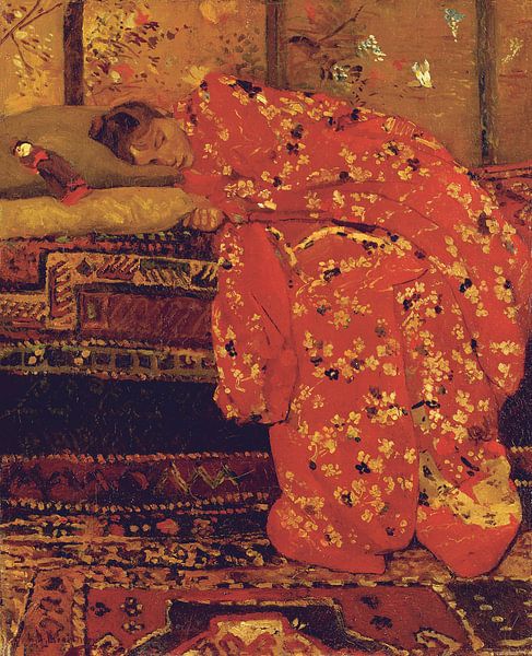 Girl in a Red Kimono (Geesje Kwak), George Hendrik Breitner by Bridgeman Masters