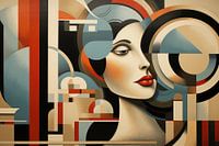 Abstract art deco style with a beautiful woman
