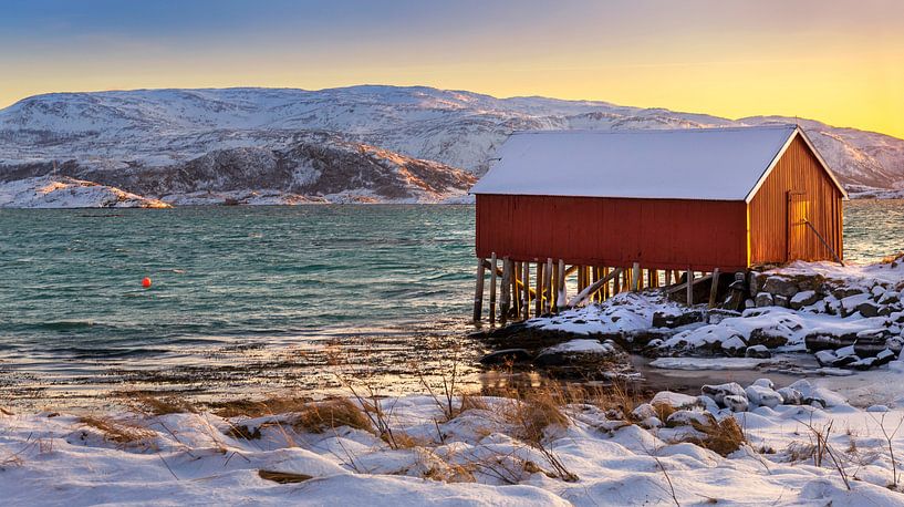 Boat house in Winter on Sommarøya, Norway by Adelheid Smitt