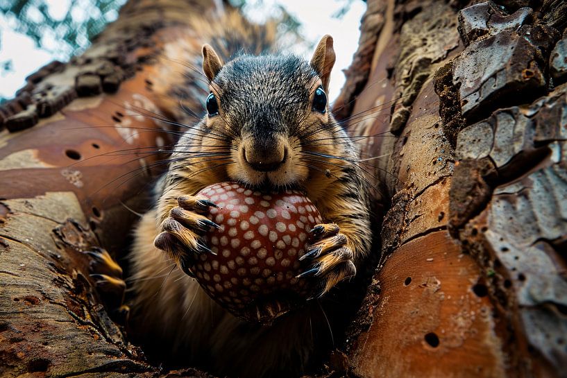 Squirrel with big nut by Art & Soul Creations