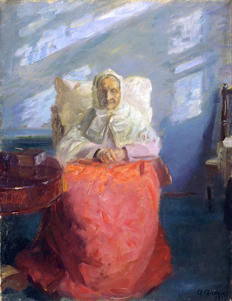 Anna Ancher, Mrs Ane Brøndum in the blue room, 1913 by Atelier Liesjes