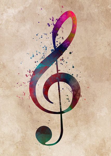 Vioolsleutel muziek kunst #muziek van JBJart Justyna Jaszke