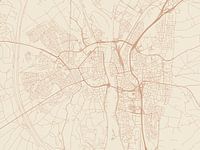 Kaart van Maastricht in Terracotta