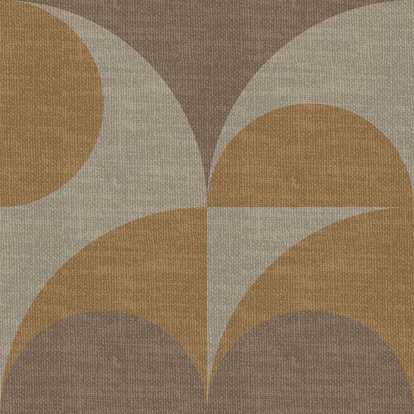 Moderne abstracte retro geometrische vormen in aardetinten: geel, beige, bruin van Dina Dankers