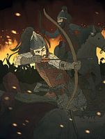 Archer médiéval à cheval.