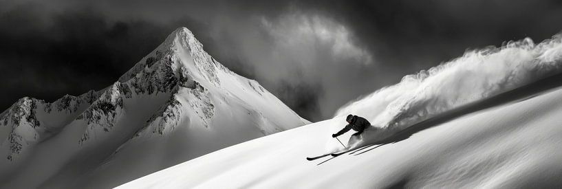 Skifahrer im Schnee von Poster Art Shop