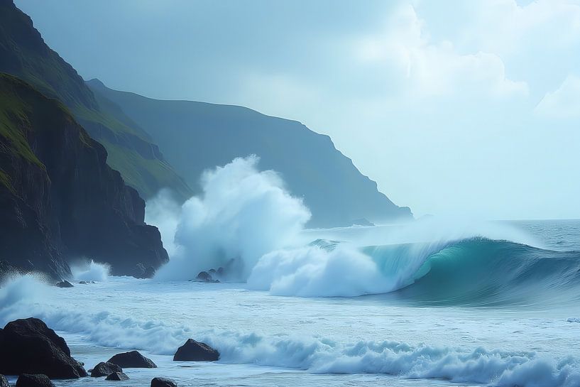 Roaring waves and dramatic coastlines: The power of the sea by Wandbilder-Shop