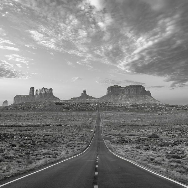 Die unendliche Straße zum Horizont des Monument Valley von Remco Piet