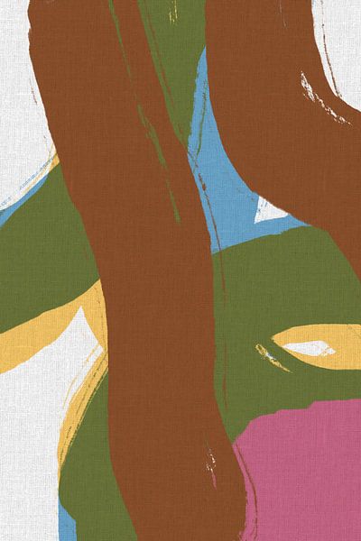 Lignes abstraites colorées sur lin. par Dina Dankers