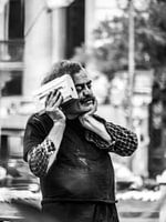 Verloren in zijn muziek