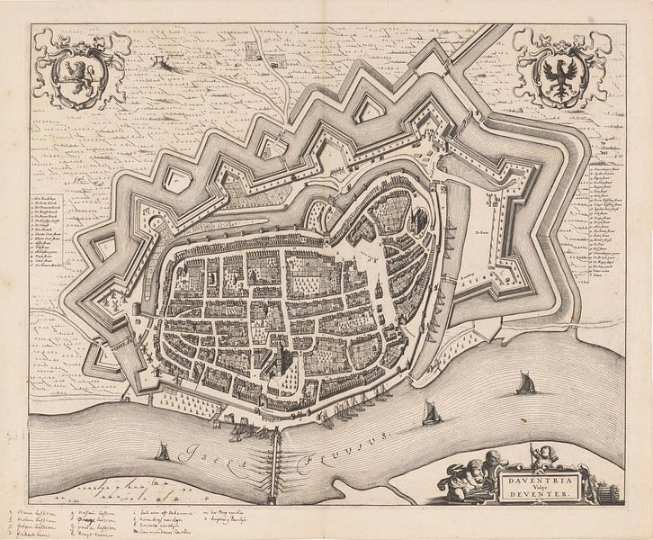 Plattegrond van Deventer uit 1657 van Marieke de Koning