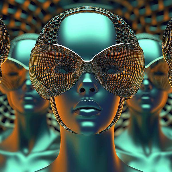 Futuristischer Kopf von Ton Kuijpers