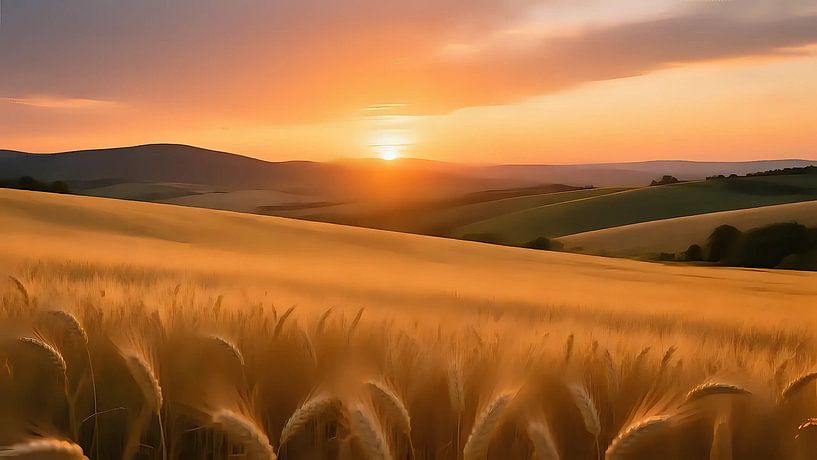 Zonsondergang wilg van Jean Pierre