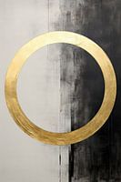 Abstraction asiatique avec cercle d'or