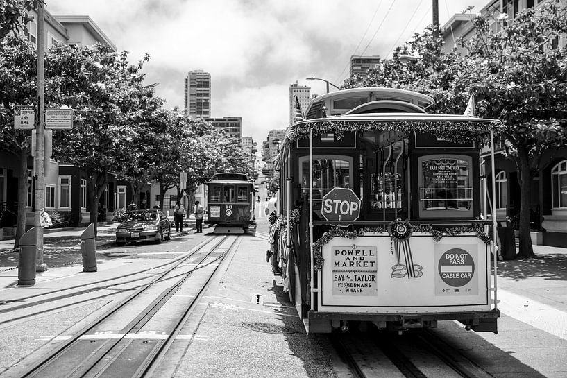Dekorierte Straßenbahn San Francisco von Monique Tekstra-van Lochem