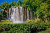 Magnificent waterfall in Plitvice croatia