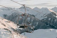 Ski lift in a fairytale winter landscape
