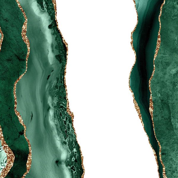 Emerald &amp; Gold Agate Texture 14 von Aloke Design