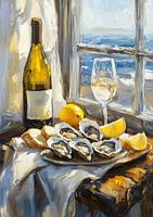 Austern und Weißwein