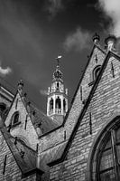 Teil der Sint Janskerk in Gouda. s/w