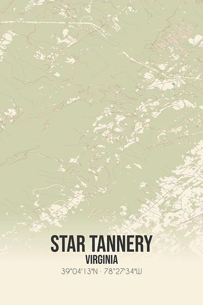 Alte Karte von Star Tannery (Virginia), USA. von Ortsdrucke