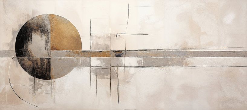 Abstraktes Gold | Stille Eleganz von Abstraktes Gemälde