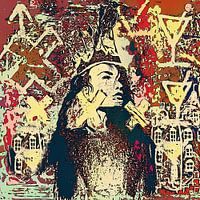 Buntes, modernes und abstraktes Frauenporträt