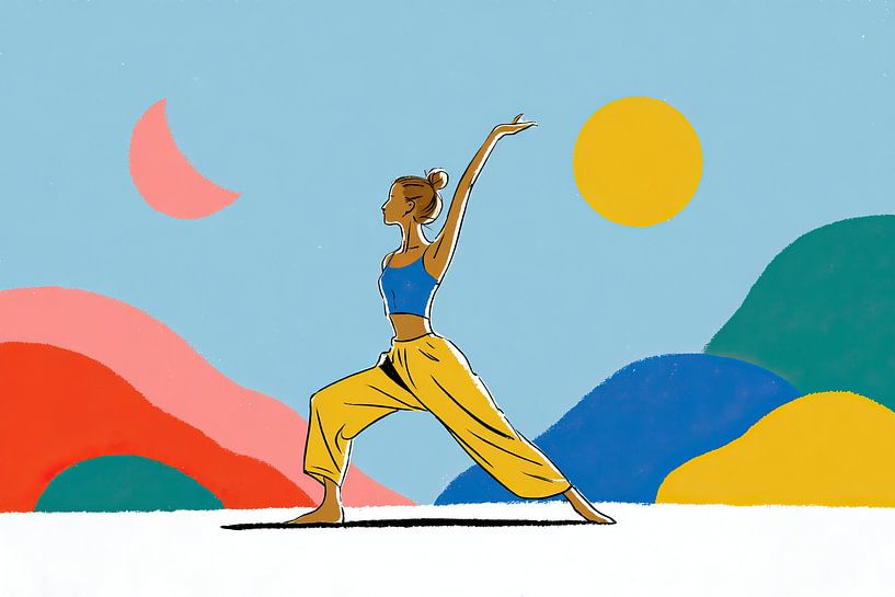 Woman Yoga | Flowing Colors by OMG Art