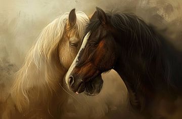 Equine Embrace of Serenity by Eye catching paintings