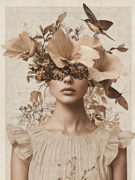 Vintage collage &quot;I love Nature&quot;. by Carla Van Iersel