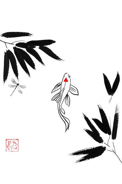 koi in water par Péchane Sumie