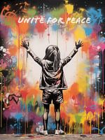 Zusammen für Frieden | Banksy Syle Street Art Graffiti