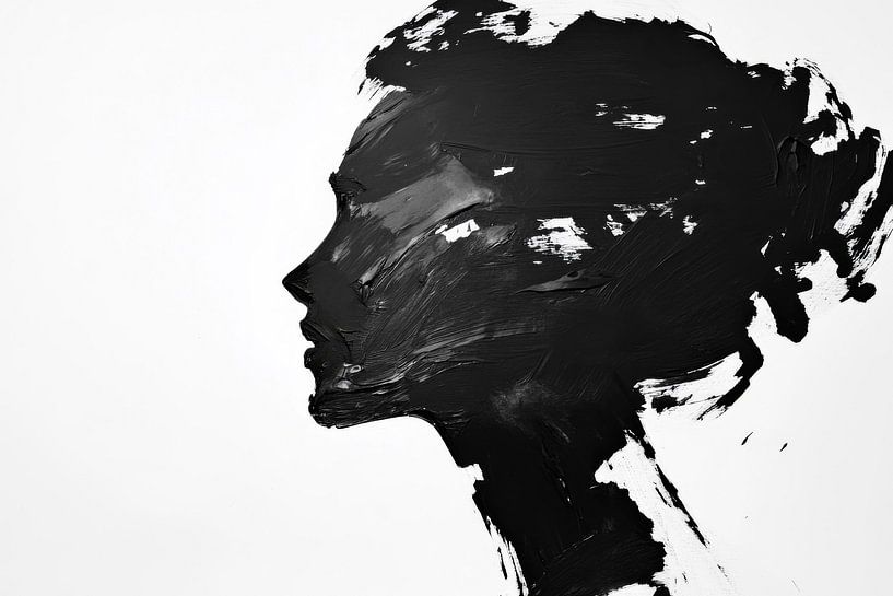 Schwarze Silhouette einer Frau von Poster Art Shop