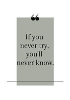 Poster 'Never try' in all possible colours!