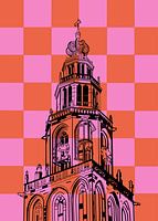 Martini tower Groningen with blocks