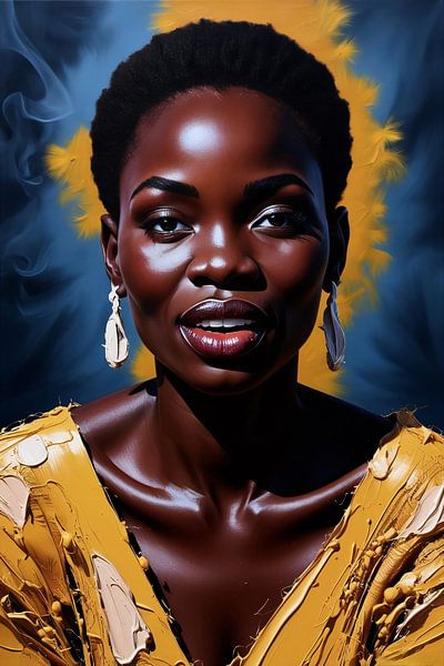 Lively portrait with yellow details by Imperial Art House