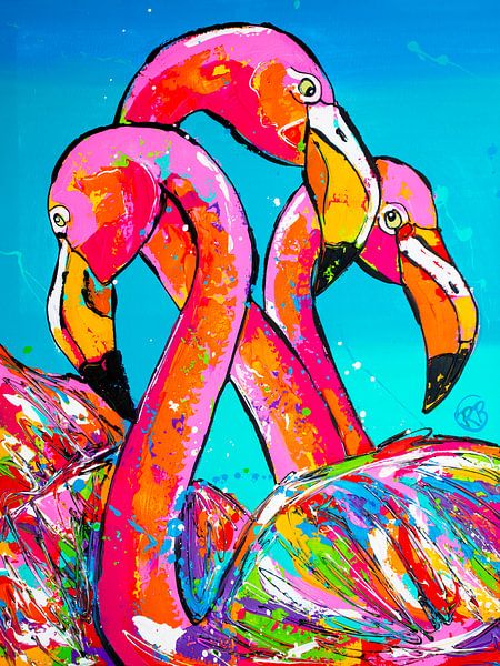 Flamingo-Trio von Happy Paintings / Renata Rolefes