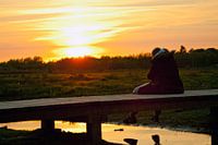 Fotografe bij zonsondergang