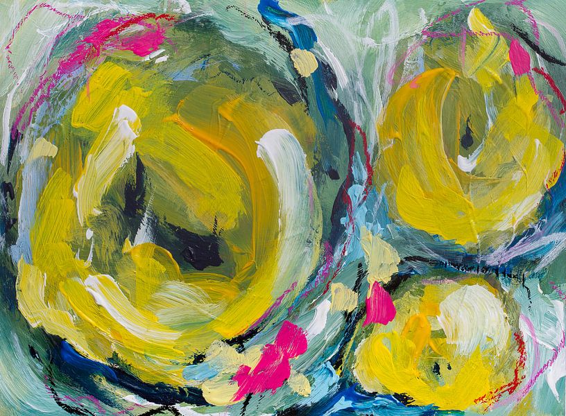 Cheer up buttercup - colourful abstract painting by QEIMOY