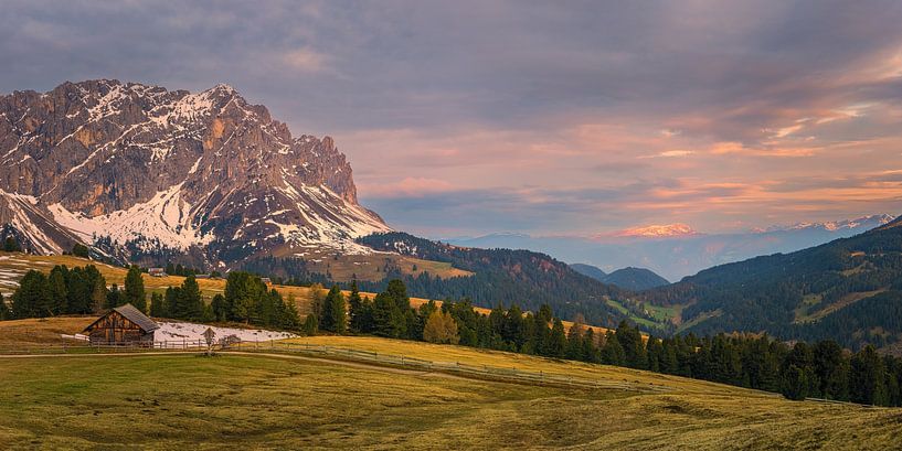 Panorama of a sunrise in the Dolomites by Henk Meijer Photography
