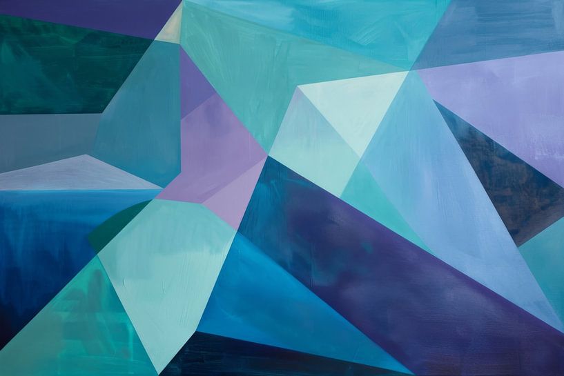 Abstrakte Geometrie in Blau von Poster Art Shop