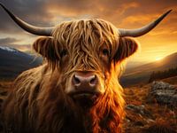 An Orange Scottish Highlander in Art
