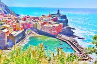 La baie de Vernazza - Cinque Terre - Riviera italienne - Italie - Digital Art
