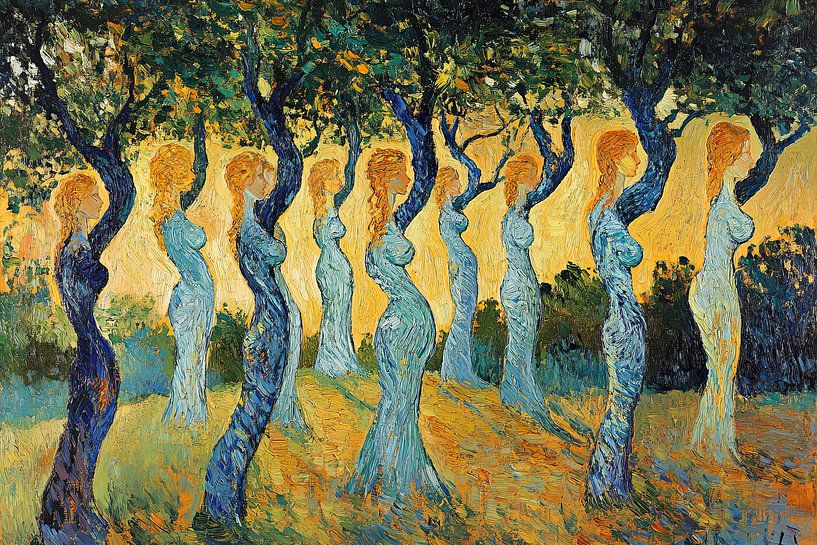 Ölgemälde spiritueller Wald von Egon Zitter