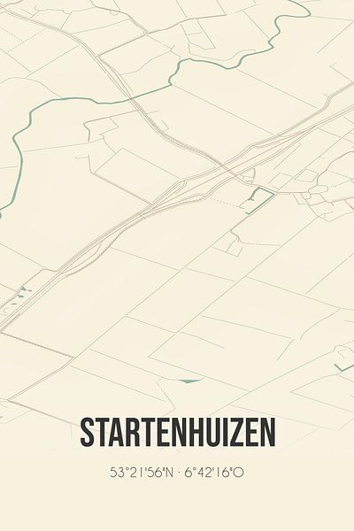 Carte ancienne de Startenhuizen (Groningen) par Affiches de lieux